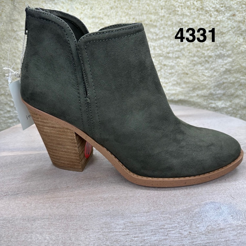Joie Kayden Womens Ankle Boots Size 10 Army Green Faux Suede Heel Boots New